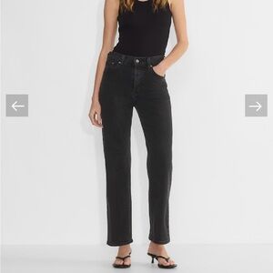 NWT Aitzia Denim Forum Arlo Straight Jeans size 25 black